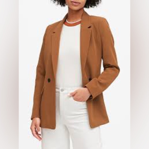 Brown Buttoned Blazer Size 0 - Picture 9 of 9